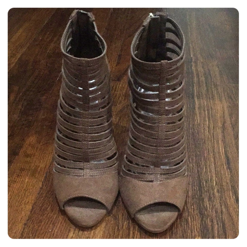 Zara Multi-Strap High Heel Sandal Brown